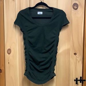 Athleta Dark Green Cinch Exercise Top NWOT